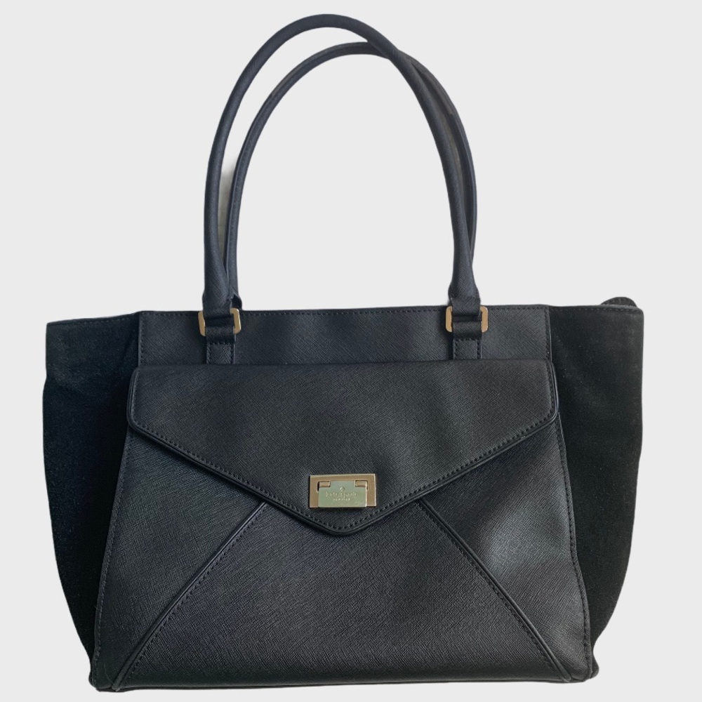 Kate Spade Johanna black Wesley Place suede tote - Picture 2 of 11